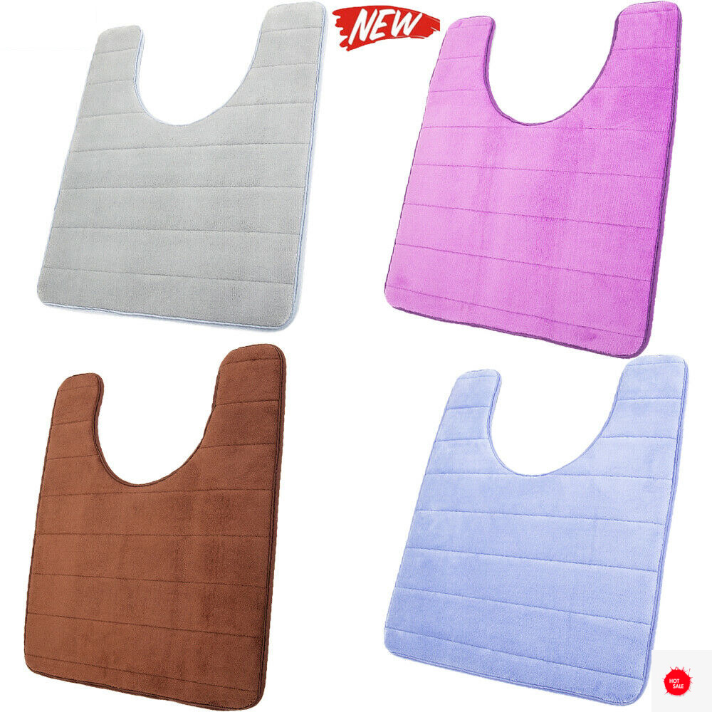 Memory Foam Toilet Bathroom Mat, Soft and Comfortable UShaped, Thick