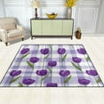 thumbnail image 3 of Area Rug Indoor 80"x58"in Non-Slip Wear Resistant Floor Mats Soft Large Carpets for Living Room Bedroom Home Decor Cute Cartoon Purple Tulips, 3 of 7
