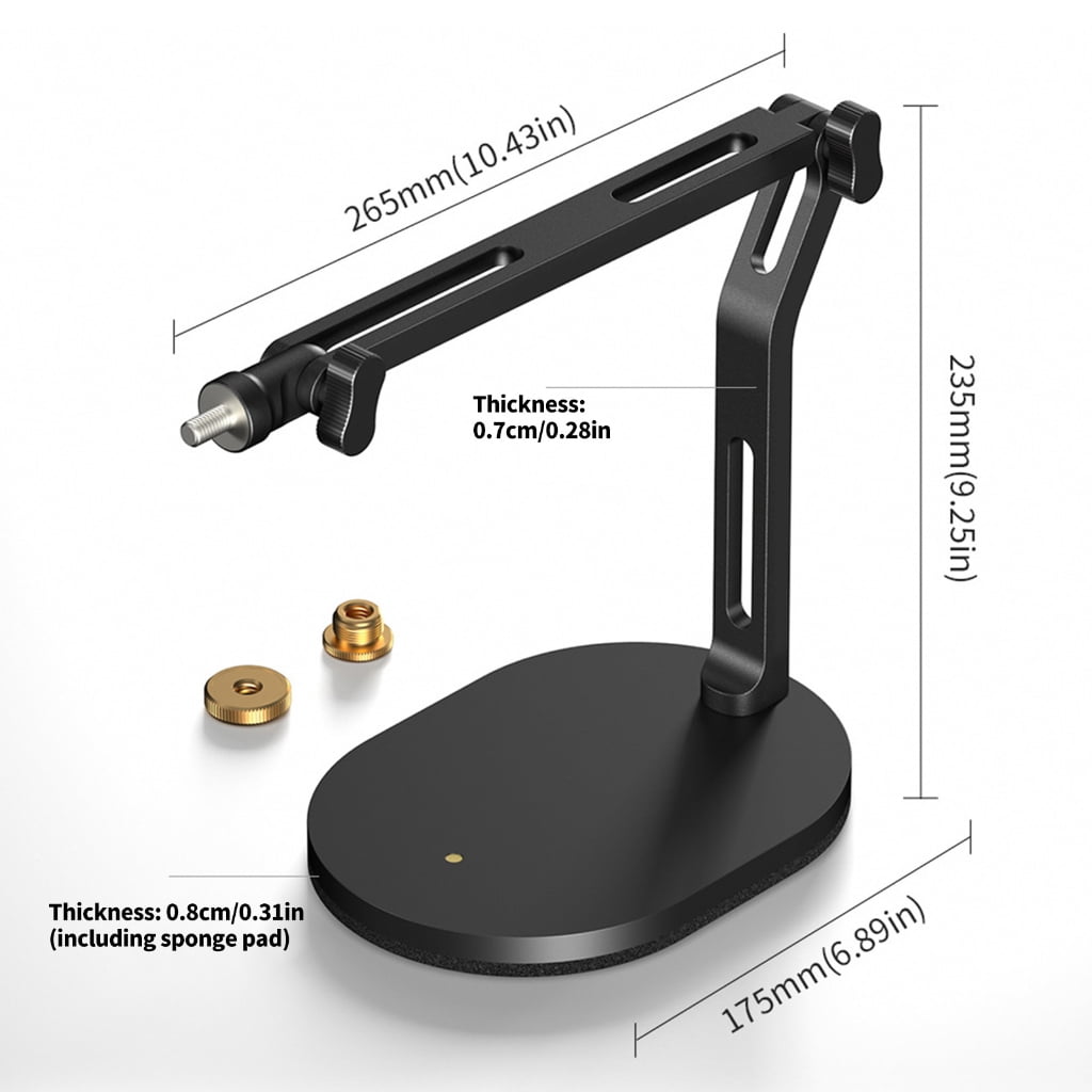 7829 Professional Microphone Stand Compatibles 5/8Inch 3/8Inch Adapters for Flexible Three Point Adjustment in Podcasts