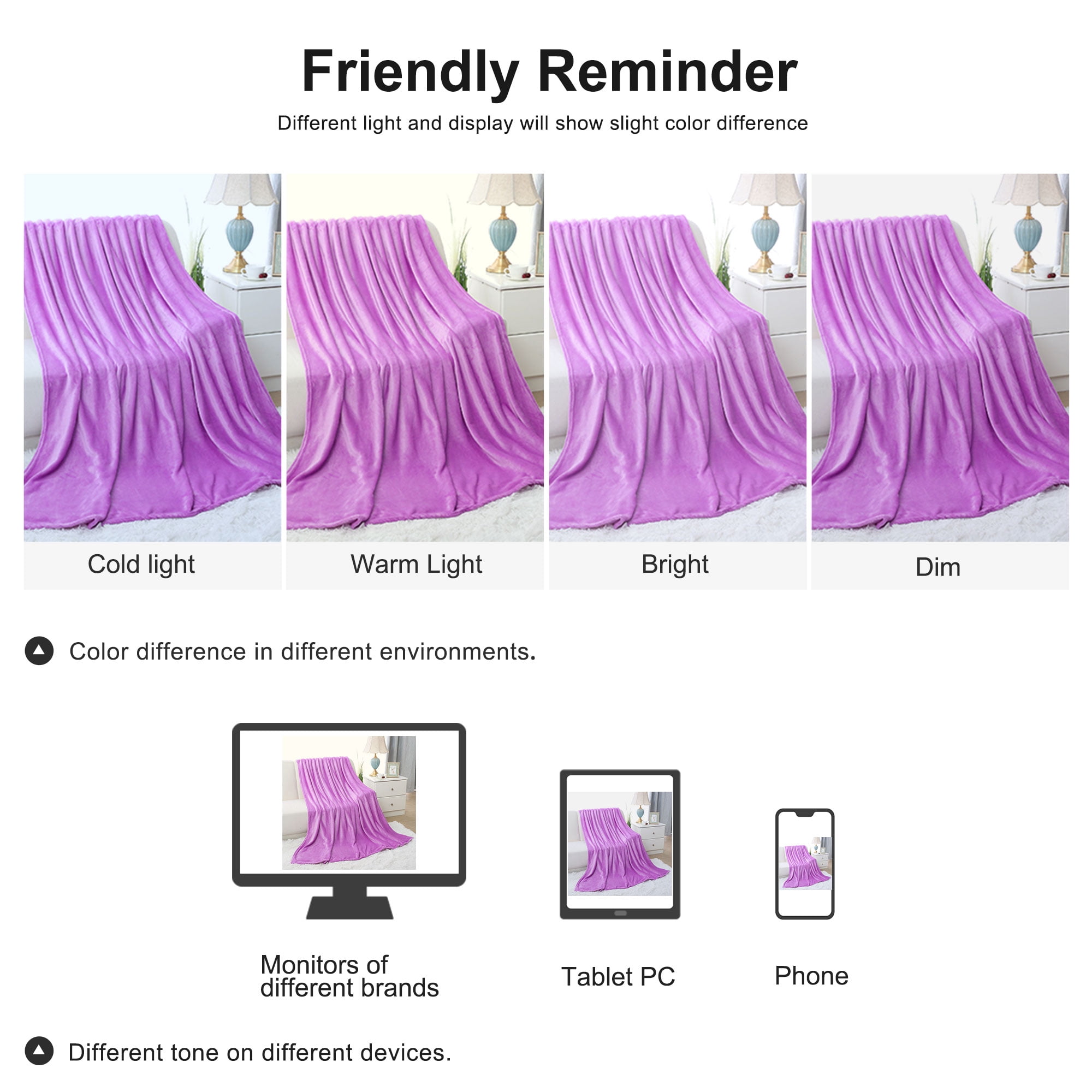 Unique Bargains Fuzzy Plush Flannel Fleece Throw Blanket Light Purple 27" x 40"