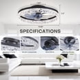 thumbnail image 2 of STERREN 19.7'' Crystal Ceiling Fan with Light, Modern Low Profile Ceiling Fans with Remote Control, Dimmable Flush Mount LED Fand, 2 of 7