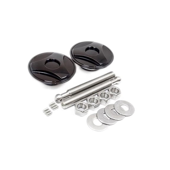 Fivestar FIV10001-34033-B 0.375 in. Aluminum Hood Pin Kit, Black - Pack of 2
