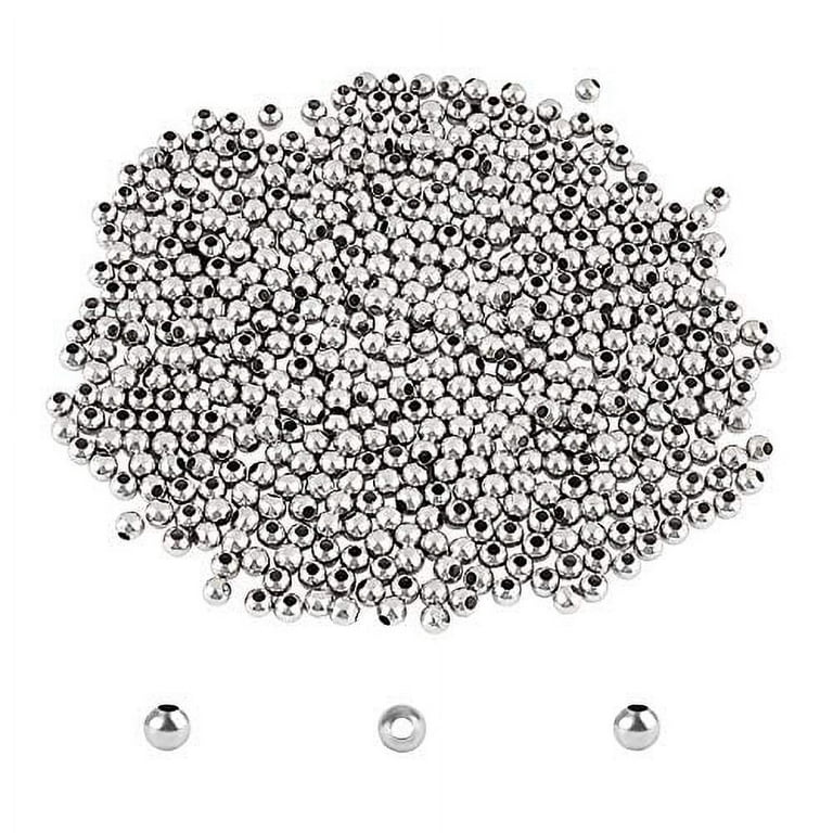 100 PCS 3 or 4mm Round Seamless Beads, Sterling Silver, Jewelry Making  Supplies, Jewelry DIY Findings 