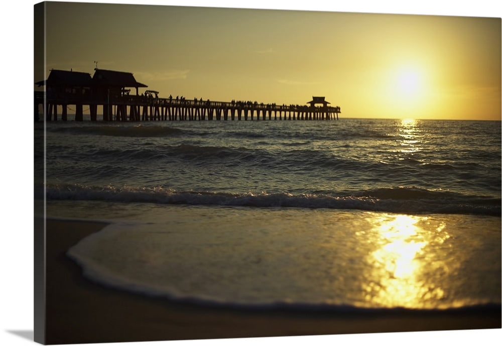 C Florida Art Print Home Decor Wall Art Poster Pier At Sunset In Naples 