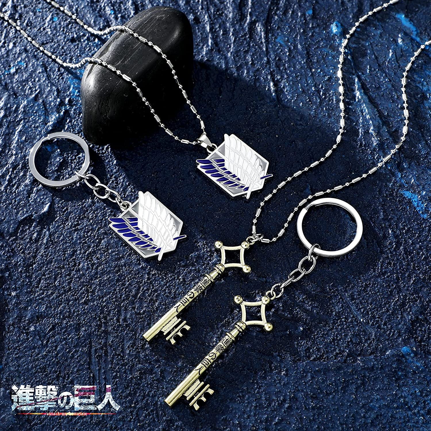 Attack On Titan Necklace For Men Mens Boy Boys Women girls Anime Necklaces  Cosplay Chain Pendant Long Silver Plated Stainless Steel Cubic Zirconia  Link Small Cool Chunky - Walmart.com