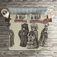thumbnail image 2 of Ambesonne Victorian Quilted Coverlet 3 Pcs, Women Fashion Handbag, King Size, Grey Rose, 2 of 2
