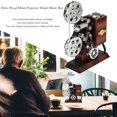 thumbnail image 2 of Retro Wood Metal Projector Model Music Box Antique Musical Jewelry Box Gift, 2 of 6