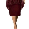 thumbnail image 4 of DYMADE Women Plus Size Crew Neck Floral Printed 3/4 Flared Sleeve Knee Length Elegant Jumper Dress, 4 of 4