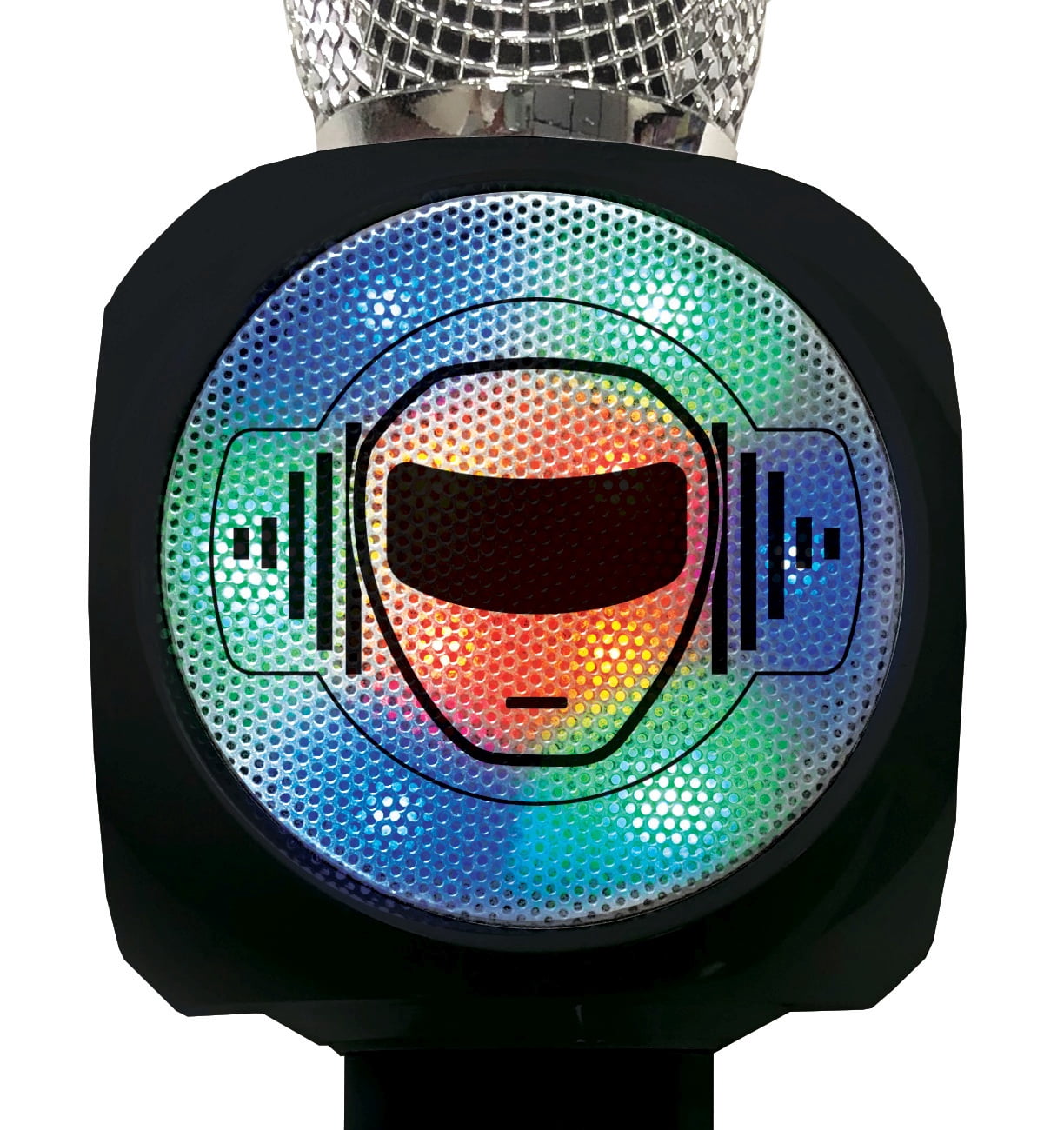 Lexibook Wireless Microphone with Speaker, Lights and Voice Changer, Bluetooth, USB, Micro SD, Black/Silver