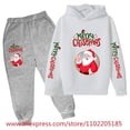 thumbnail image 4 of Conjunto de sudadera con capucha navideña, ropa para niños, chándal con capucha para niñas, sudadera de Papá Noel para niños, 2 piezas, ropa para niños de Stranger Things, 4 of 5