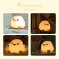 thumbnail image 3 of Lámpara de noche de pato para dormitorio, mesita de noche, carga, acompañante para dormir, luz de aplauso, temporizador, lámpara de mesa para niños de silicona, 3 of 4