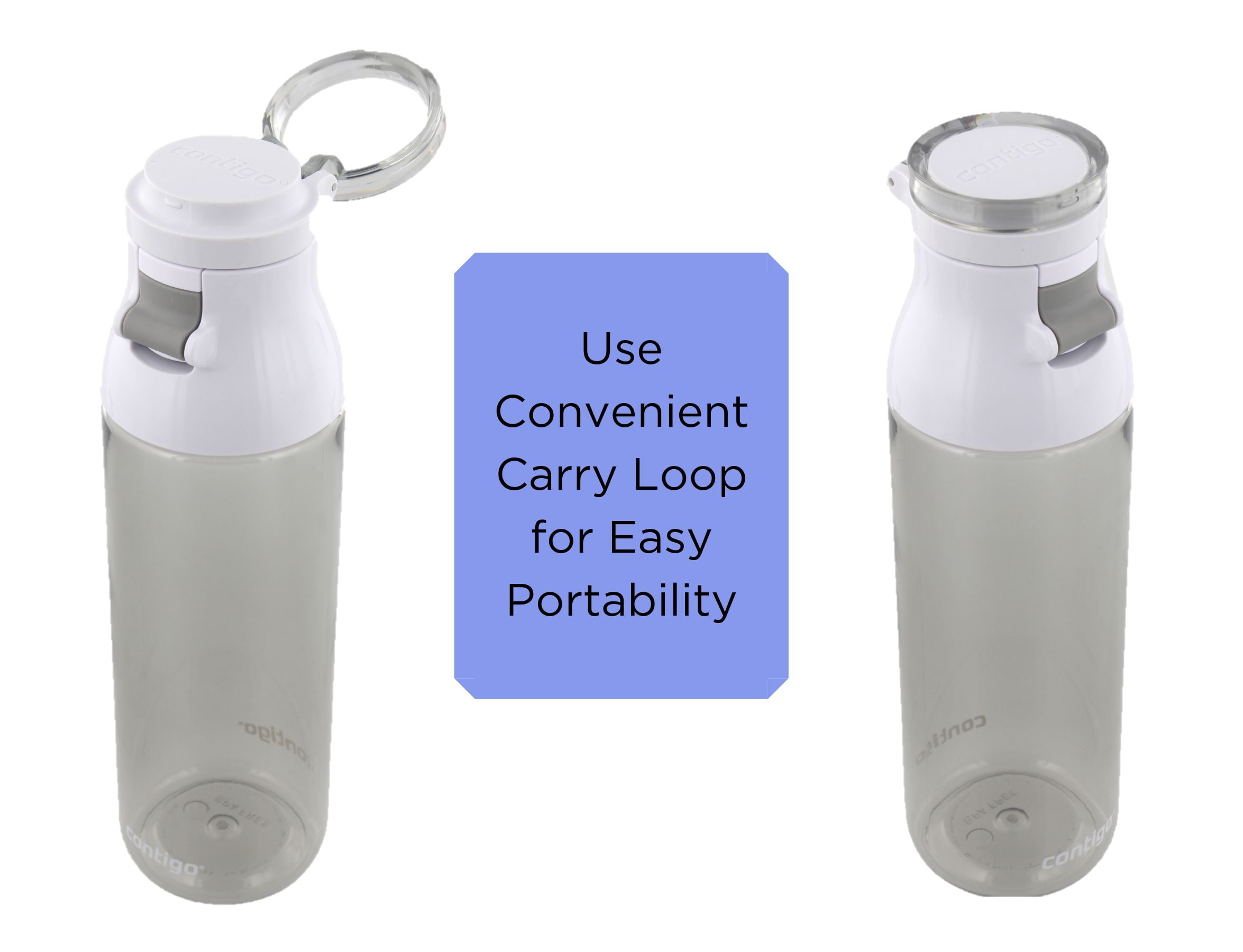 Contigo Jackson Water Bottle 24oz Smoke Gray Flip-Top Cap Leak Proof BPA Free 