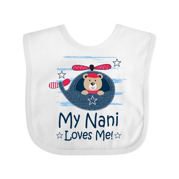 Inktastic My Nani Loves Me Grandson Bear Boys Baby Bib