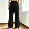 thumbnail image 4 of Kttectoa Pants for Women Wide Leg Drawsting Waist Loose Corduroy Pants Solid Fill Length with Pockets Casual Lounge Fall Winter, 4 of 5