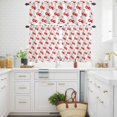 thumbnail image 2 of Red Cherry Fruit Seamless Curtain Tier and Valance Set 3 Piece, Food Focus 3-inch Rod Pocket Window Tier Curtains Valance for Kitchen Living Room, 2 of 9