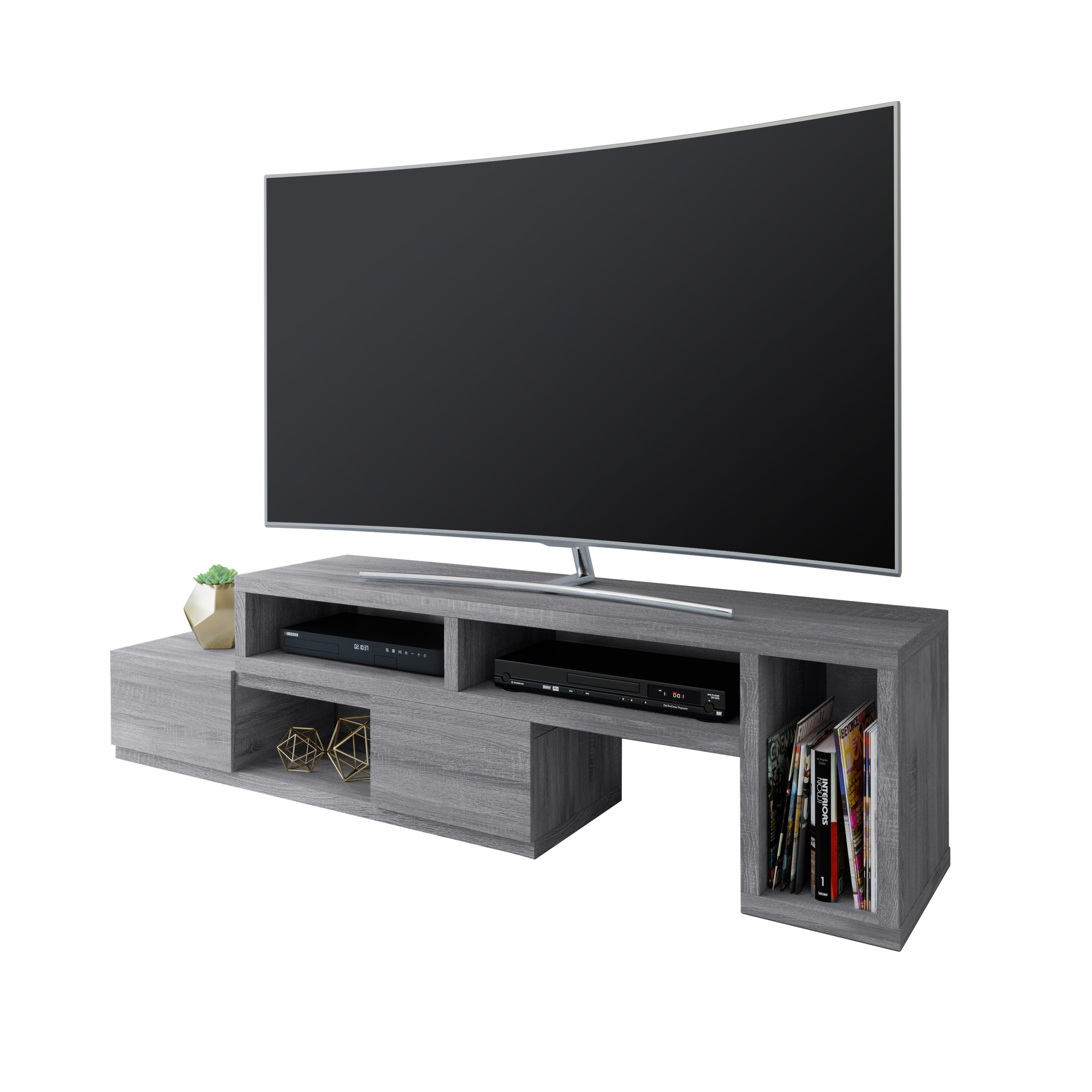 Techni Office Solutions 82.75" Gray Durable Adjustable Television Stand