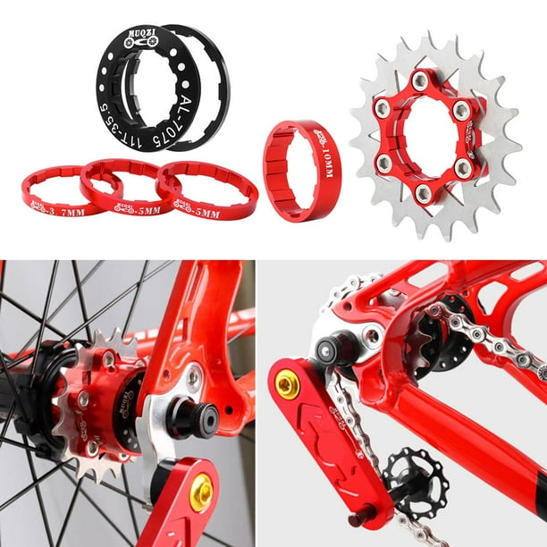 Juego de Espaciadores de Cassette Soledad 19T Adaptador de Piñón Fijo Bicicleta de Montaña Cub Rojo