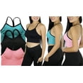 thumbnail image 5 of ToBeInStyle Women's 3 Pack Intricate Long Line Racerback Bralette, 5 of 6