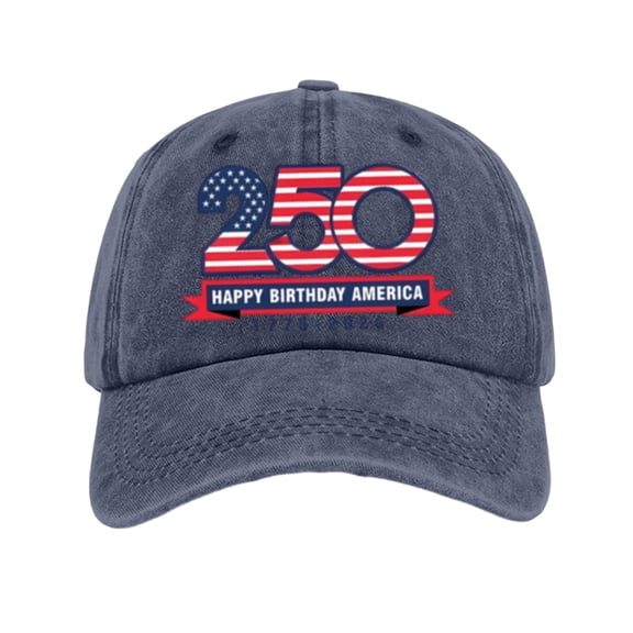 USA Hat for Men 250th Anniversary Distressed Cap 1776-2026 4th of July American Flag Cap Adjustable Unisex Patriotic Gift for Patriots,Navy