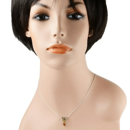 Sterling Silver and Baltic Multicolored Amber Necklace "Camelia"