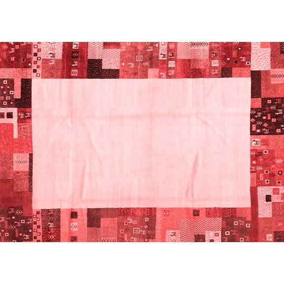 Ahgly Company Indoor Rectangle Solid Red Modern Area Rugs, 2' x 3'