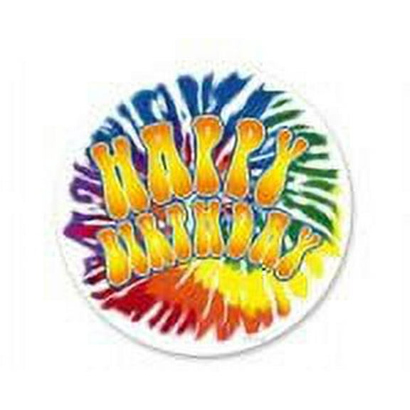 Tie Dye Birthday 7inch Round Edible Photo Image Cake Decoration