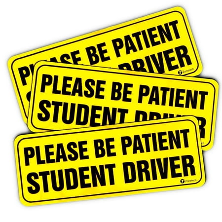 Zone Tech Effective Bumper Decal Please Be Patient Student Driver Car Magnet Black Block Lettering on Neon Yellow (Best Car Deals December 2019)