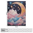 thumbnail image 4 of ONETECH  Moon Blanket for Kids, Moon with Colorful Rainbow Clouds and Starry Stars Blanket, Galaxy Universe Space Blanket for Boys Girls, Soft Plush Kids Blanket, Blue Pink Purple,, 4 of 6