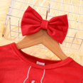 thumbnail image 6 of Mercatoo Toddler Girls Christmas Dress 2 Piece Bows Sequin Fleece Shoulders Tulle Layered Skirt Headband Kids Holiday Dresses, 6 of 9