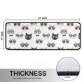 thumbnail image 5 of Cat Head and Glasses White Pattern Anti Fatigue Kitchen Rugs Set Of 2, Non Slip Washable Decorative Floor Mats for Sink Laundry and Home Use, 17"x47", 5 of 5