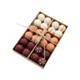 thumbnail image 3 of 24 bolas de lana de fieltro navideñas, pompones hechos a mano para manualidades. Estilo A, 3 of 9