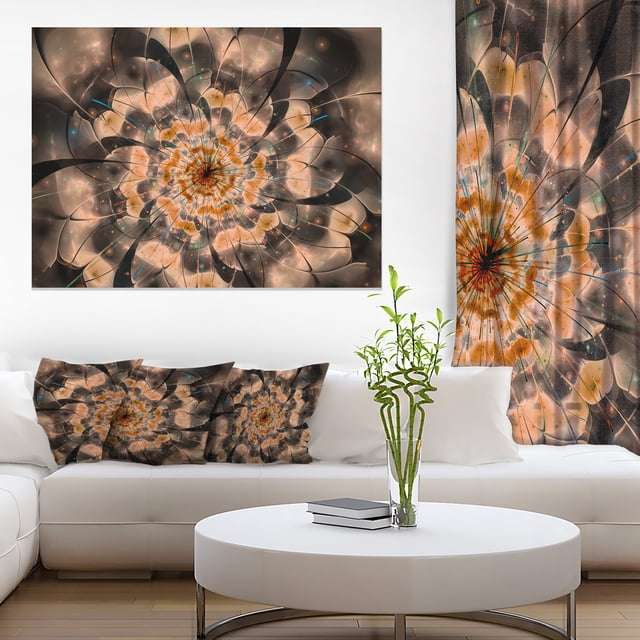 Brown Fractal Flower Petals Close up - Floral Canvas Art Print