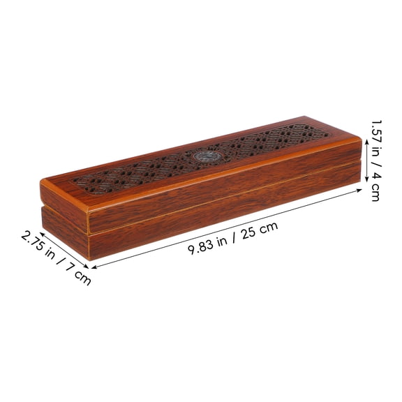 DEEPCRAFF Natural Wood Necklace Organizer Box Brown Jewelry Display Case