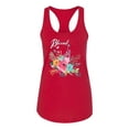 thumbnail image 2 of Wild Bobby, Cute Hearts and Flowers Blessed, Inspirational/Christian, Women Racerback Tank Top, Red, Medium, 2 of 3