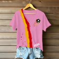 thumbnail image 4 of Women's Germany Football Graphic T-Shirt, Women's V-Neck T-Shirt German Soccer Letter Print Graphic Tee, Casual Fashion Top, Summer Short Sleeve Blouse for Soccer Tournament 2026 Pink Size: 2XL, 4 of 4