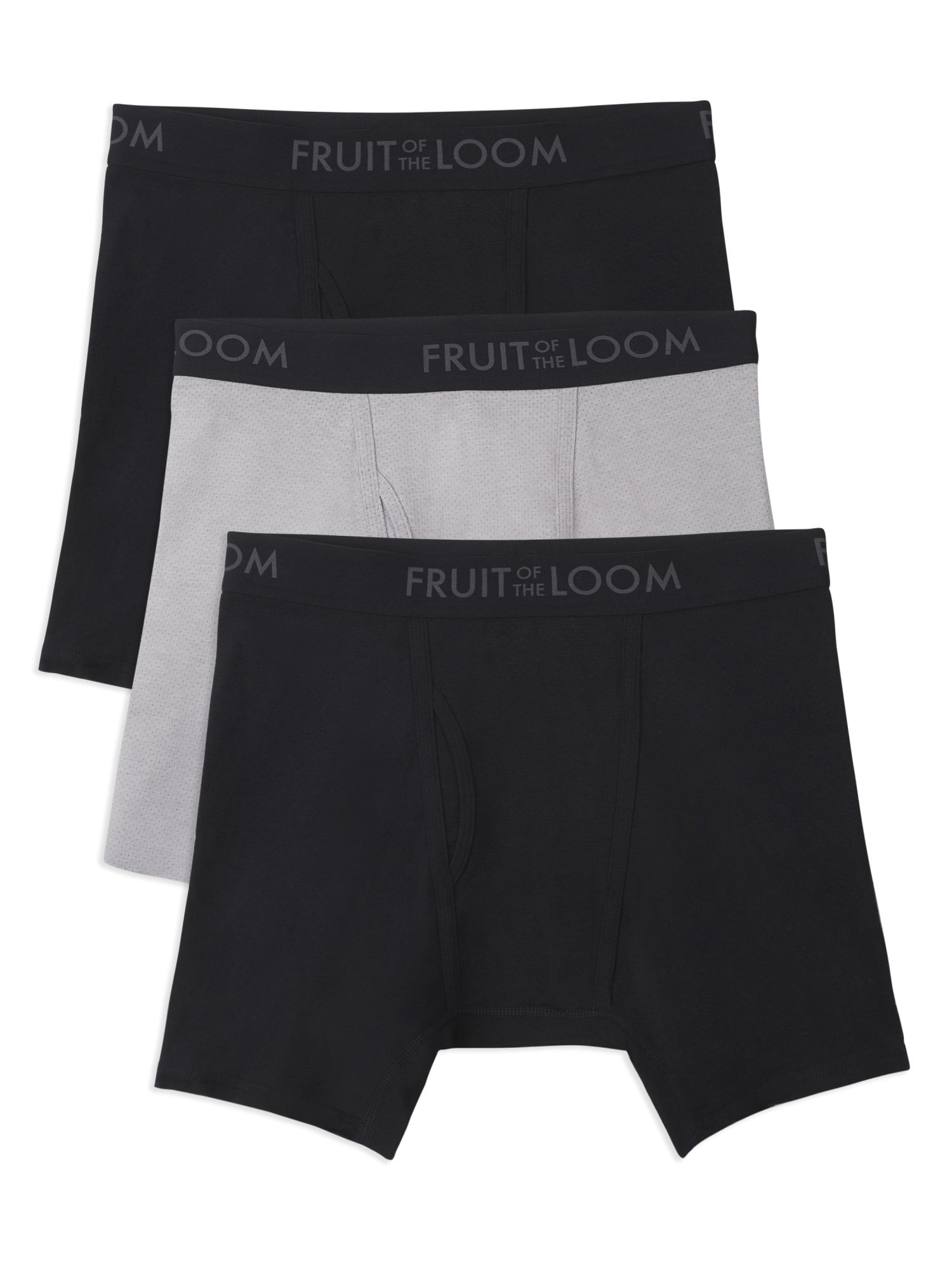 Fruit of the Loom Men's Breathable Cotton Micro-Mesh Boxer Briefs, 3 ...