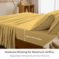 thumbnail image 4 of Mellanni Sheet Set Luxury Brushed Microfiber, Deep Pocket Sheet, 4 Piece California King Yellow, 4 of 7