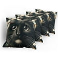 thumbnail image 5 of Ambesonne Cat Throw Pillow Cover 4 Pack, Closeup Circle of a Black Kitty, 20", Charcoal Grey, 5 of 7