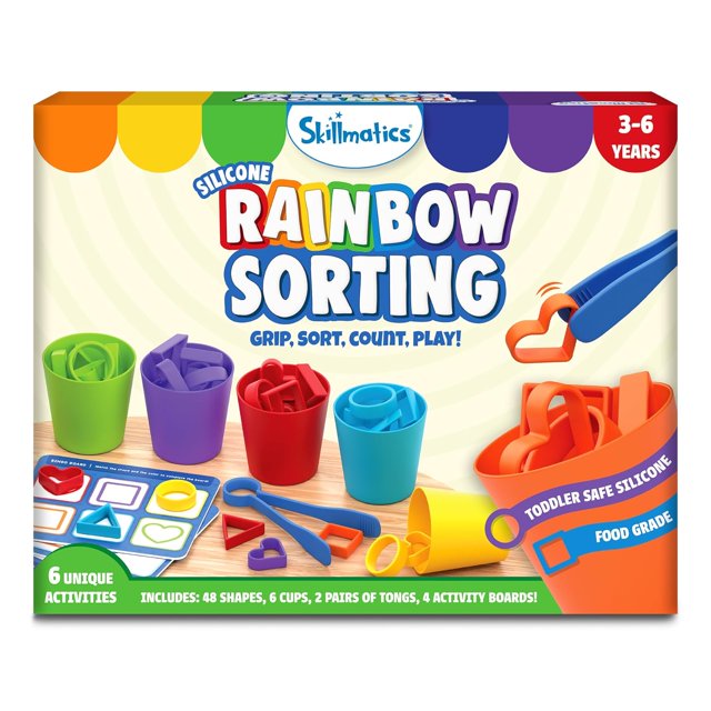 Skillmatics Silicone Rainbow Sorting Board Game - Learning & Educational