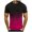 Hot Pink, variant on WREESH Mens Slim Contrast Color T-Shirts Gradient Crew Neck Short-Sleeve Summer Workout Tops Khaki