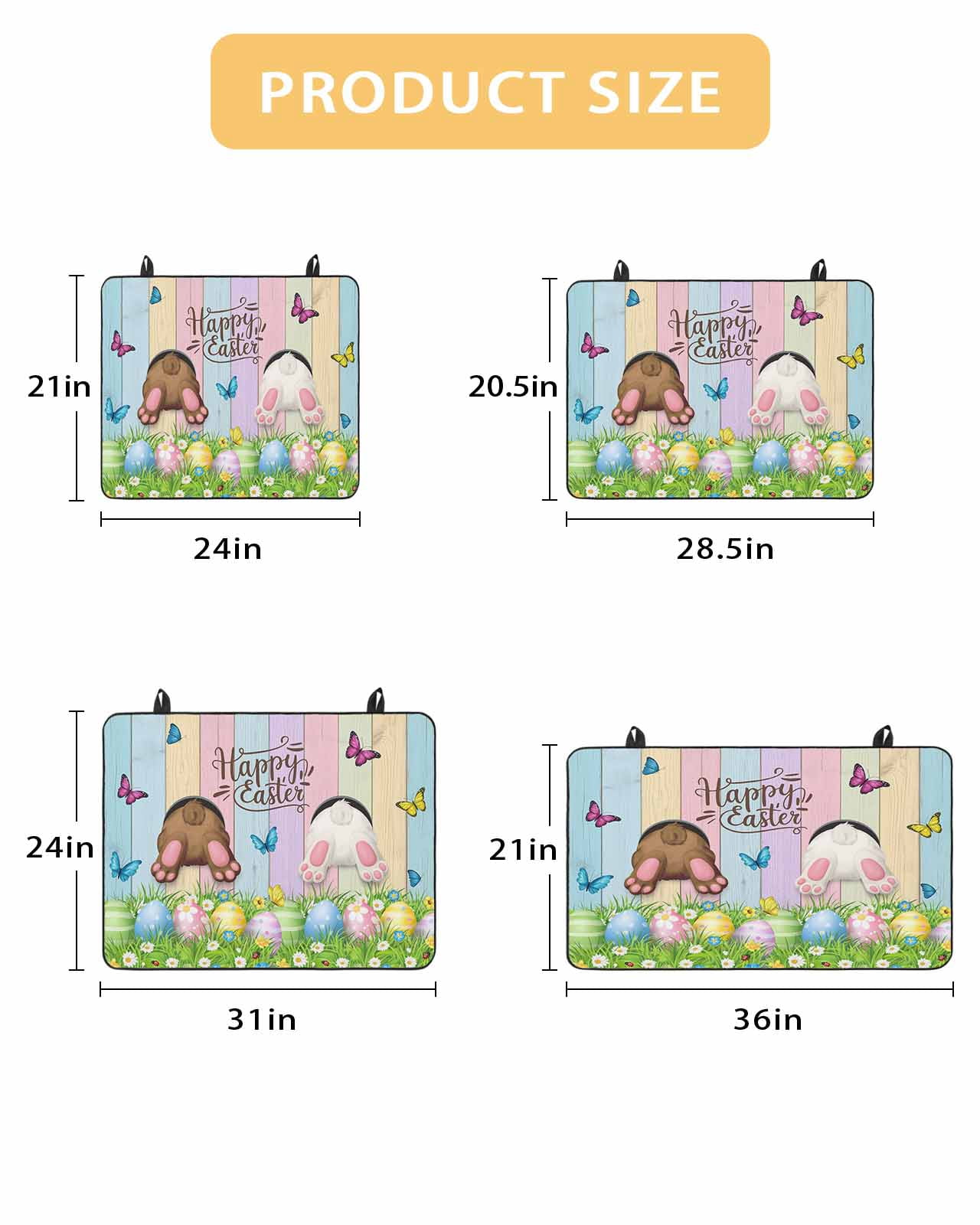 Large Induction Cooktop Protector Mat Easter Stove Top Covers for Electric Stove, Spring Easter Eggs Bunny Colorful Wooden Grain Decorative Stove Burner Cover Mats, Glass Top Stove Cover