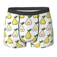 thumbnail image 6 of Men's Boxer Briefs, Cute Yellow Pear Green Leaves Soft Comfy Mens Underwear Boxer Briefs Breathable With Widen Waist, 6 of 7