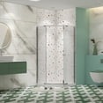 thumbnail image 2 of Pivot shower door, with 1/4" tempered glass , 34.75 in. x 72 in. Frameless Neo-Angle Pivot Shower Enclosure in Chrome., 2 of 11