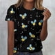 thumbnail image 2 of Tops de Cuello Redondo para Mujeres Casual de Moda Impresa Camiseta de Manga Corta Top 95% Poliéster 5% Elastano para Uso Diario Y de Fiesta, 2 of 5