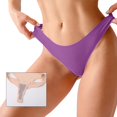 thumbnail image 2 of Gibobby Verano calzoncillos adelgazantes Paquete de 3 ropa interior deportiva transpirable sin costuras de color sólido para mujer Tanga de cintura media para mujer(Morado， L), 2 of 4