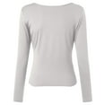 thumbnail image 5 of vigerkar Womens Long Sleeve Twist Front V Neck T Shirts Slim Fit Trendy Shirt Tee (White, M), 5 of 6