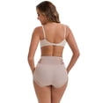 thumbnail image 2 of DARING DIVA Women's High-Waisted Tummy Control Briefs Lace Trim M Light Brown, 2 of 5