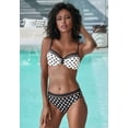 thumbnail image 3 of LASCANA Women's Mix Print Bikini Swimsuit Bottom Constrast Stripe, 3 of 6