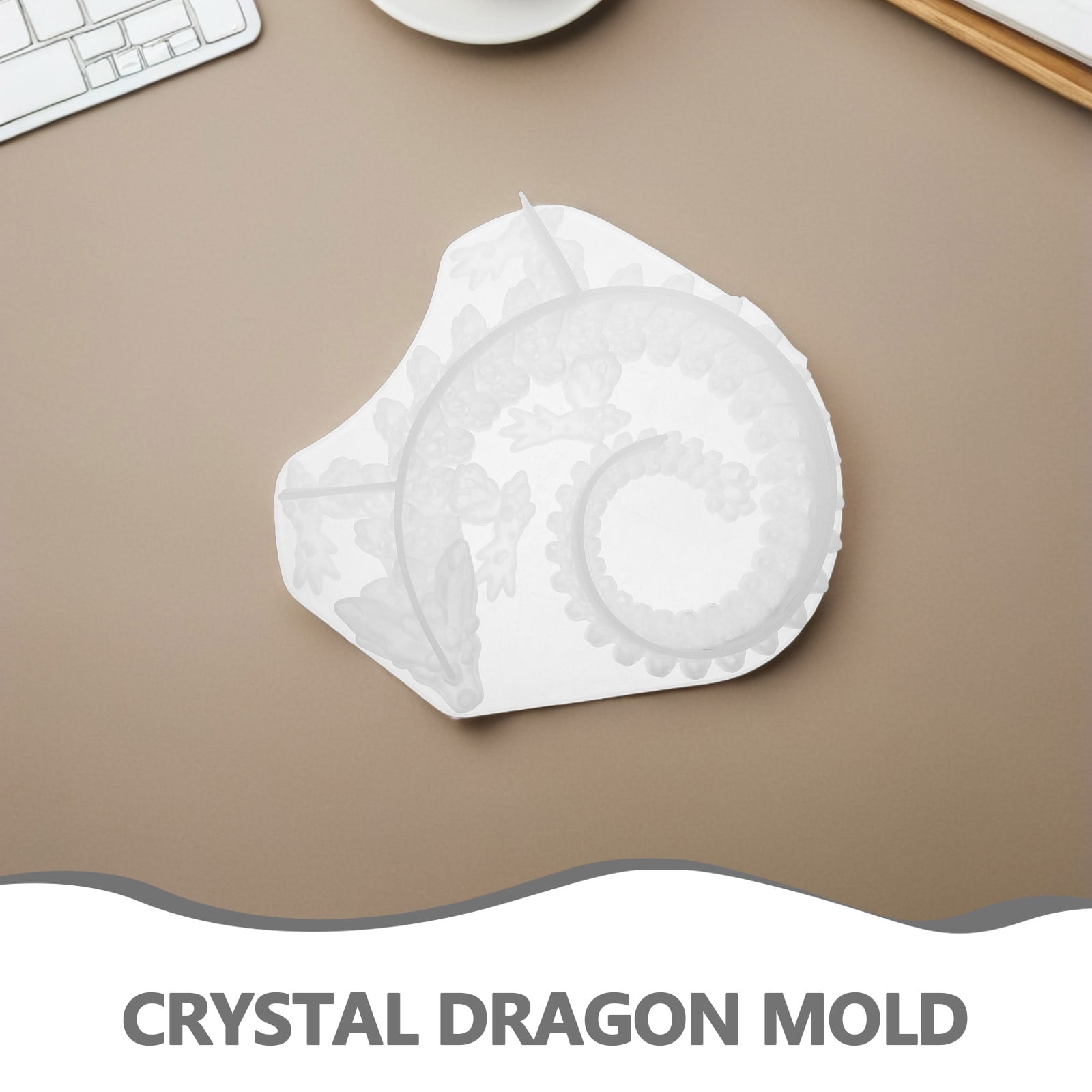 OFFIGAM White Silicone Dragon Mold for Resin Crafting, 3D Design, Ideal for Home Decor and Projects, 3.5x3.5 Inch Tool