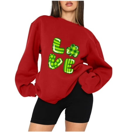 

SOOMLON St. Patrick s Day Uniforms Womens Holiday Print Funny Cute Scrub Tops Cheap Pattern Nurse Medical Scrub Shirts Long Sleeve Round Neck Tops Loose Blouse Print Graphic Sweatshirt L